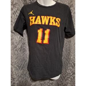 Atlanta Hawks Tre Young #11 Nike Air Jordan Youth T-Shirt Black Size L 14/16